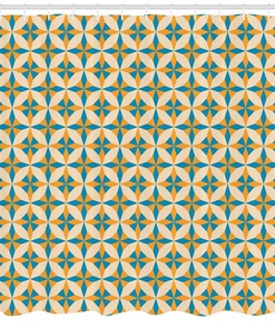 Origami Pattern Retro Style Art Shower Curtain for Modern Bathroom Decor