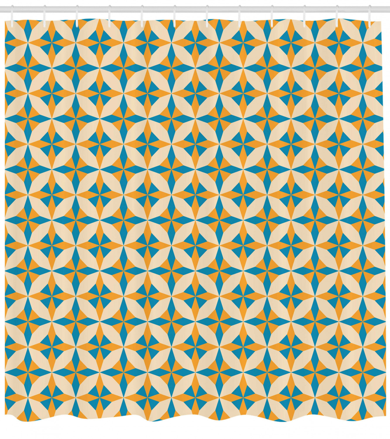 Origami Pattern Retro Style Art Shower Curtain for Modern Bathroom Decor
