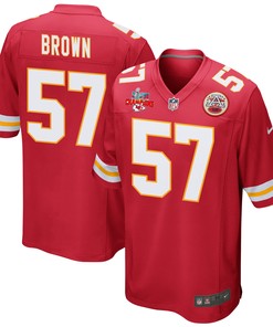 Orlando Brown 57 Kansas City Chiefs Super Bowl LVII Champions 3 Stars Men Game Jersey - Red
