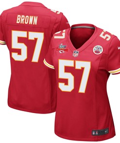 Orlando Brown 57 Kansas City Chiefs Super Bowl LVII Champions 3 Stars Women Game Jersey - Red