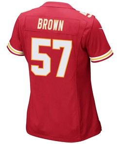 Orlando Brown 57 Kansas City Chiefs Super Bowl LVII Champions 3 Stars Women Game Jersey - Red