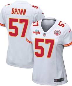 Orlando Brown 57 Kansas City Chiefs Super Bowl LVII Champions 3 Stars Women Game Jersey - White