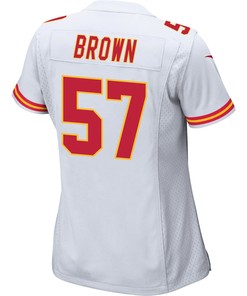 Orlando Brown 57 Kansas City Chiefs Super Bowl LVII Champions 3 Stars Women Game Jersey - White