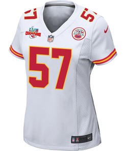 Orlando Brown 57 Kansas City Chiefs Super Bowl LVII Champions 3 Stars Women Game Jersey - White