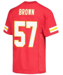 Orlando Brown 57 Kansas City Chiefs Super Bowl LVII Champions 3 Stars Youth Game Jersey - Red