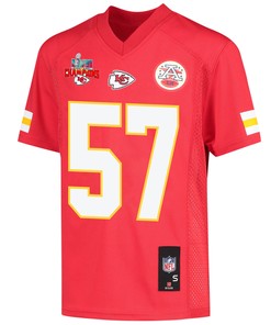 Orlando Brown 57 Kansas City Chiefs Super Bowl LVII Champions 3 Stars Youth Game Jersey - Red