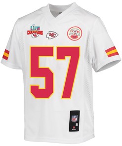 Orlando Brown 57 Kansas City Chiefs Super Bowl LVII Champions 3 Stars Youth Game Jersey - White