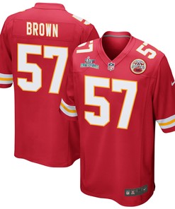 Orlando Brown 57 Kansas City Chiefs Super Bowl LVII Champions Men Game Jersey - Red