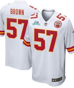 Orlando Brown 57 Kansas City Chiefs Super Bowl LVII Champions Men Game Jersey - White