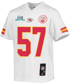 Orlando Brown 57 Kansas City Chiefs Super Bowl LVII Champions Youth Game Jersey - White
