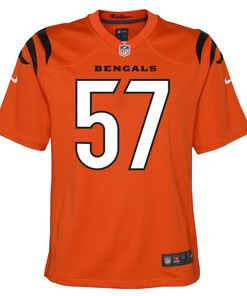 Orlando Brown Jr. 57 Cincinnati Bengals Youth Alternate Game Jersey - Orange