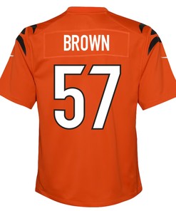 Orlando Brown Jr. 57 Cincinnati Bengals Youth Alternate Game Jersey - Orange