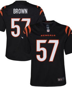 Orlando Brown Jr. 57 Cincinnati Bengals Youth Game Jersey - Black