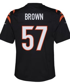 Orlando Brown Jr. 57 Cincinnati Bengals Youth Game Jersey - Black