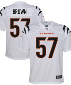 Orlando Brown Jr. 57 Cincinnati Bengals Youth Game Jersey - White