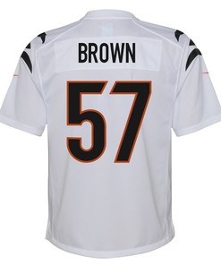 Orlando Brown Jr. 57 Cincinnati Bengals Youth Game Jersey - White