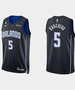 Orlando Magic 5 Paolo Banchero 2022-23 Icon Edition Black Men Jersey
