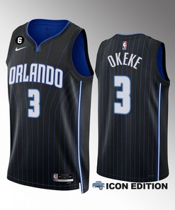 Orlando Magic Chuma Okeke 3 Icon Edition Black Jersey 2022-23 Swingman