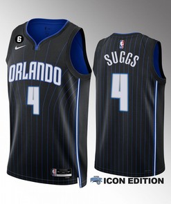 Orlando Magic Jalen Suggs 4 2022-23 Icon Edition Black Jersey Swingman