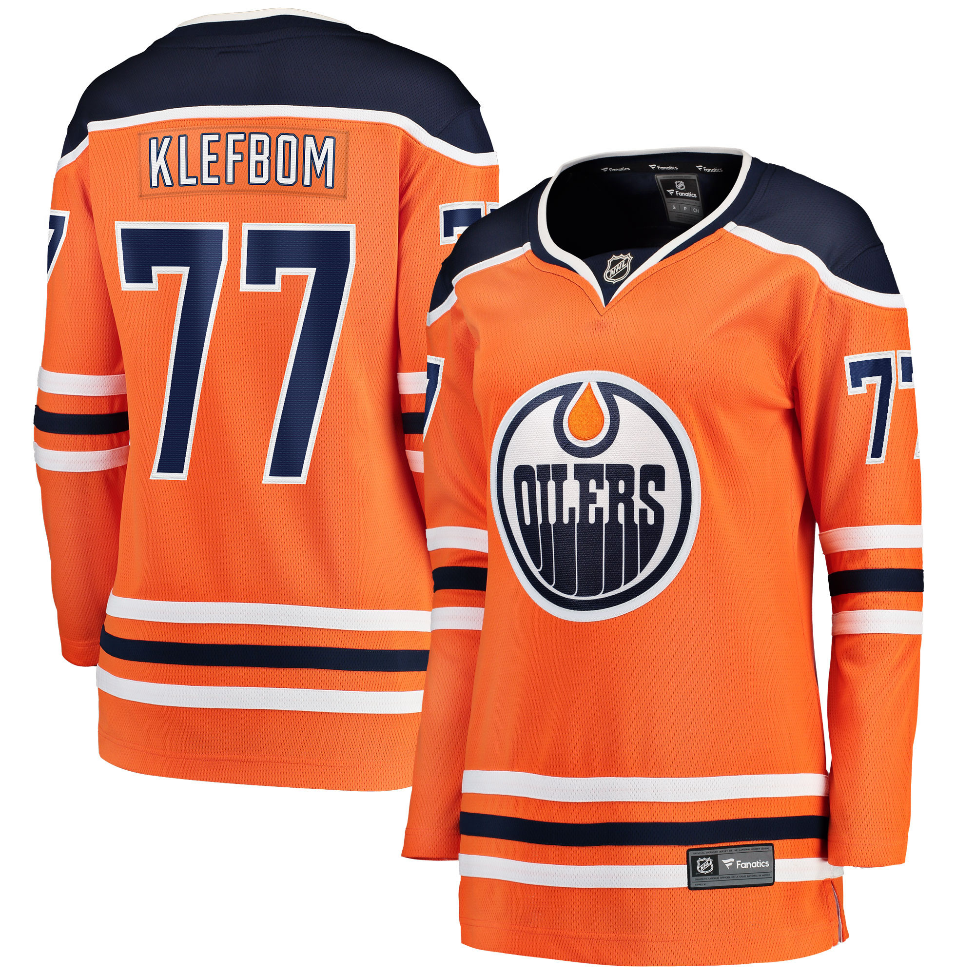 Oscar Klefblom Edmonton Oilers Fanatics Branded Womens Home Breakaway Player Jersey - Orange Nhl
