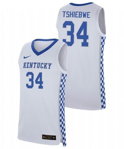 Oscar Tshiebwe 34 Kentucky Wildcats 2023 Transfer Home Men Jersey - White