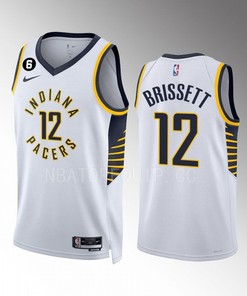 Oshae Brissett 12 Indiana Pacers White Association Edition 2022-23 Men Jersey Swingman