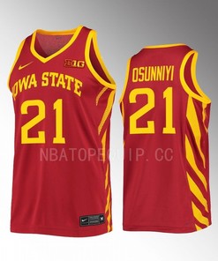 Osun Osunniyi 21 Iowa State Cyclones Cardinal Jersey 2022-23 College Basketball