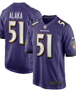 Otaro Alaka Baltimore Ravens Player Game Jersey - Purple Nfl