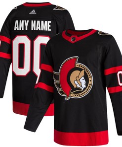 Ottawa Senators Adidas 2020/21 Home Authentic Custom Jersey - Black Custom Jerseys Nhl