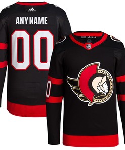 Ottawa Senators Adidas Home Primegreen Authentic Pro Custom Jersey - Black Custom Jerseys Nhl