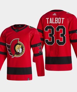 Ottawa Senators Cam Talbot 33 Reverse Retro Red 2022 Jersey