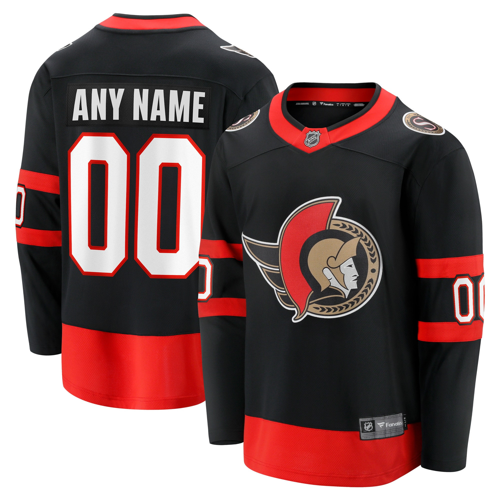 Ottawa Senators Fanatics Branded 2020/21 Home Custom Breakaway Jersey - Black Custom Jerseys Nhl