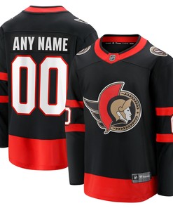 Ottawa Senators Fanatics Branded 2020/21 Home Custom Breakaway Jersey - Black Custom Jerseys Nhl