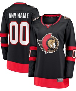 Ottawa Senators Fanatics Branded Womens 2020/21 Home Custom Breakaway Jersey - Black Custom Jerseys Nhl