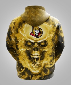 Ottawa Senators Skull 3D Hoodie Zip Hoodie