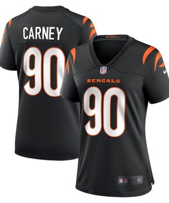 Owen Carney 90 Cincinnati Bengals Women's Home Game Player Jersey - Black