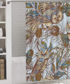 Owl Animal Print Shower Curtain Set for Bathroom Home Decor Gifts