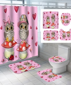 Owlsome Home Decor - Owl Shower Curtain - Waterproof for Bathroom Decor