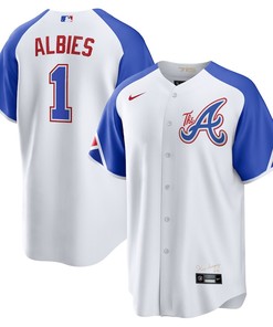 Ozzie Albies 1 Jersey, Atlanta Braves 2023 City Connect Men Jersey - White