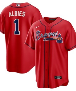 Ozzie Albies 1 Jersey, Atlanta Braves Alternate Player Name Jersey - Red