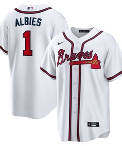 Ozzie Albies 1 Jersey, Atlanta Braves Home Player Name Men Jersey - White