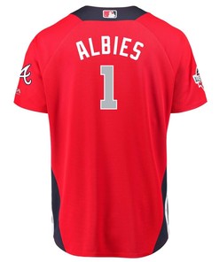 Ozzie Albies National League Majestic 2018 Mlb All-star Game Home Run Derby Player Jersey - Red
