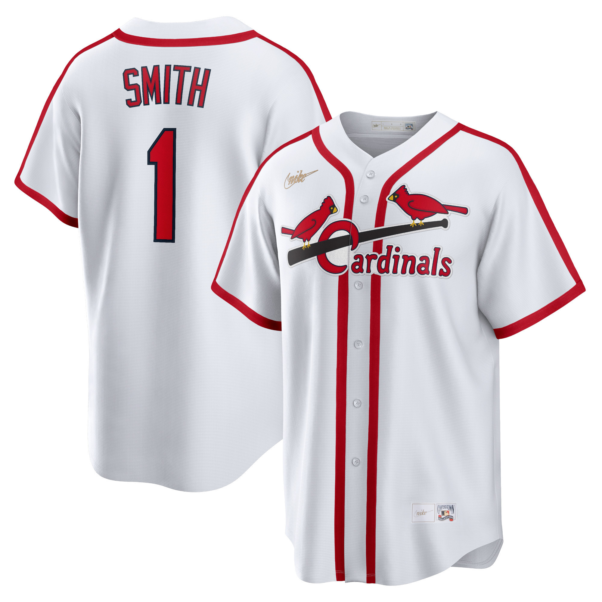 Ozzie Smith St. Louis Cardinals Home Cooperstown Collection Player Jersey - White Mlb