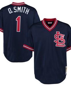 Ozzie Smith St Louis Cardinals Mitchell And Ness 1994 Authentic Cooperstown Collection Mesh Batting Practice Jersey Navy Mlb
