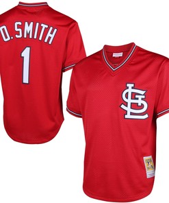 Ozzie Smith St Louis Cardinals Mitchell And Ness Cooperstown Mesh Batting Practice Jersey Red Mlb
