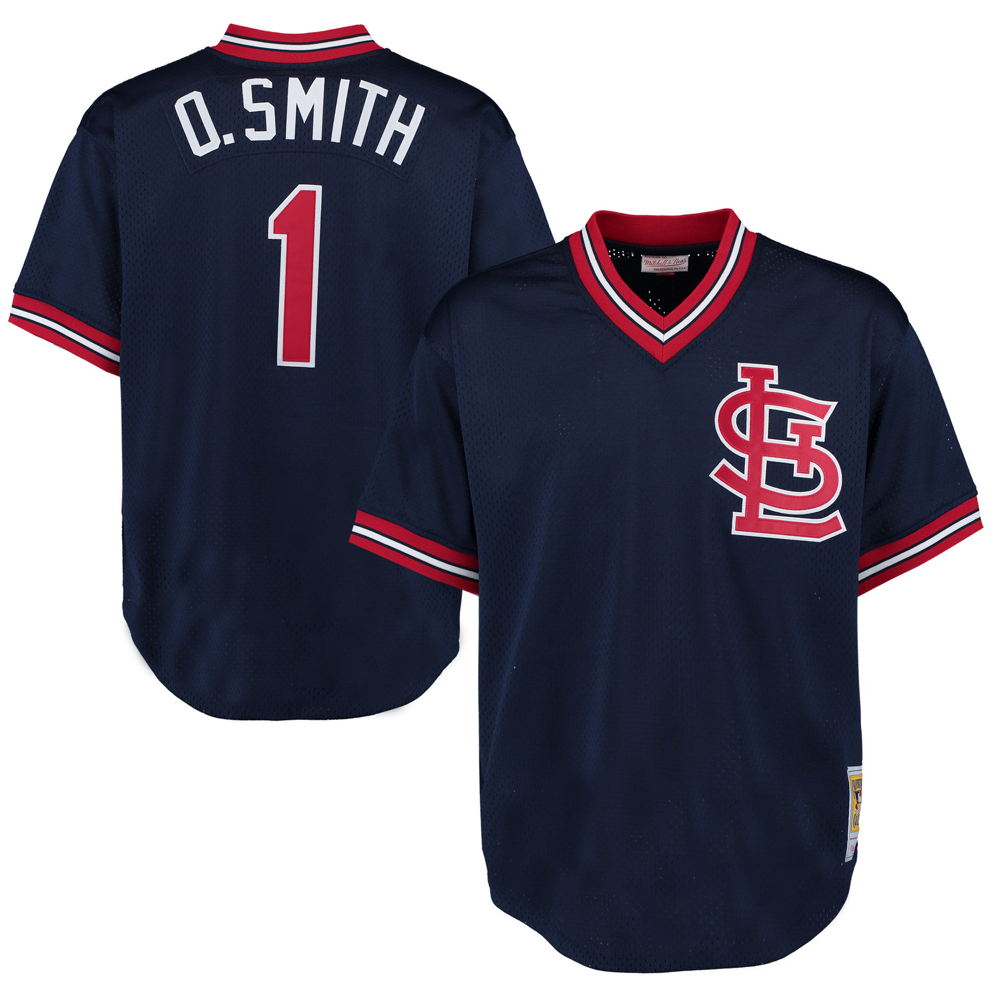Ozzie Smith St. Louis Cardinals Mitchell & Ness 1994 Authentic Cooperstown Collection Mesh Batting Practice Jersey - Navy Mlb