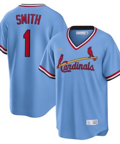 Ozzie Smith St Louis Cardinals Road Cooperstown Collection Player Jersey Light Blue Mlb