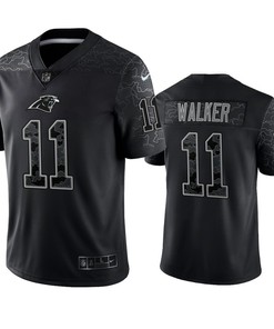 P.J. Walker 11 Carolina Panthers Black Reflective Limited Jersey - Men