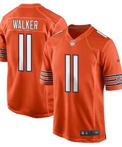 P.J. Walker 11 Chicago Bears Men Alternate Game Jersey - Orange