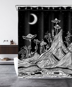 Palm Leaf Modern Minimalist Shower Curtain - Bathroom Accessory